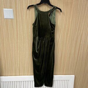 New Grace Karin Green Velour Dress Size S